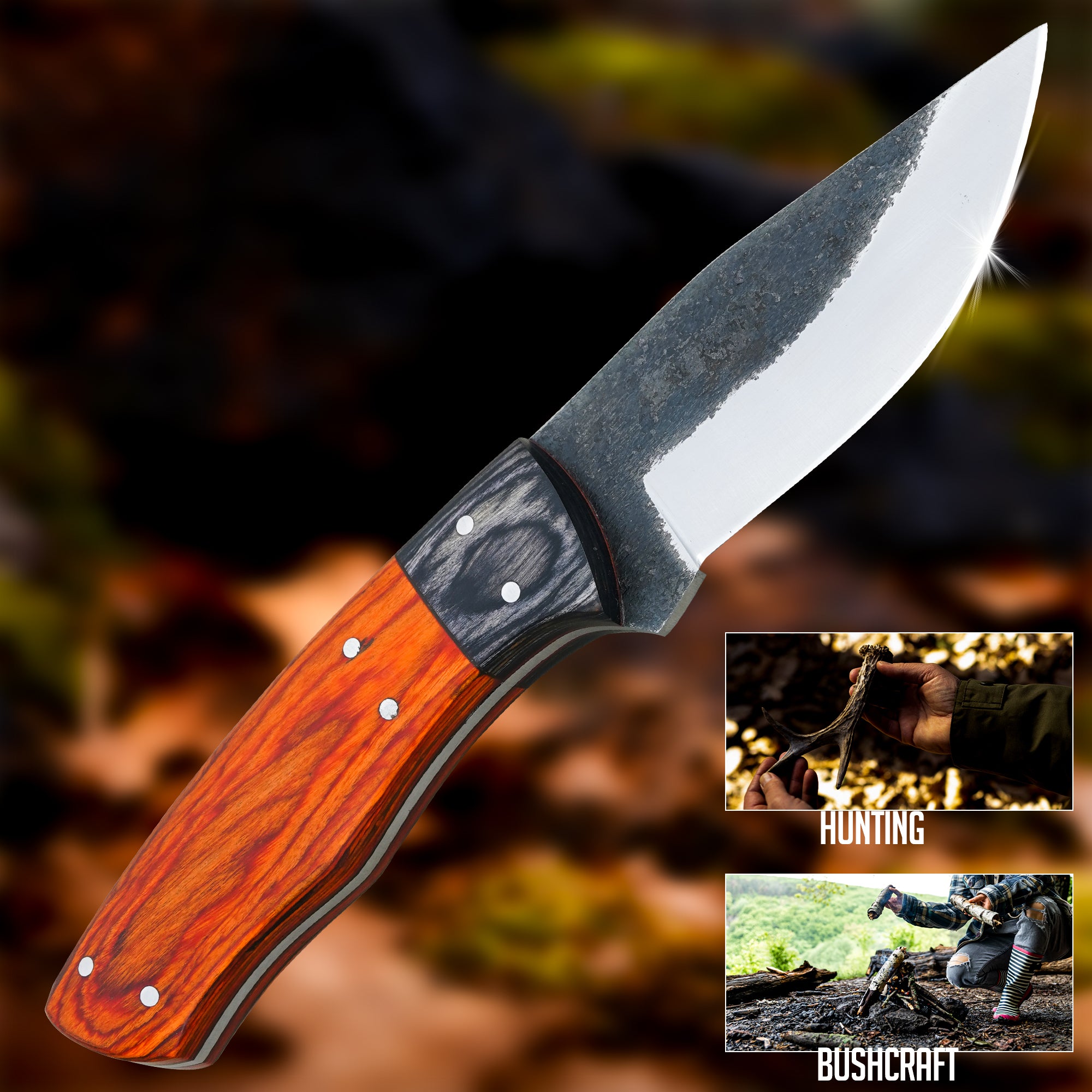 Perkin PK666 Hunting Knife with Sheath Handmade Knife