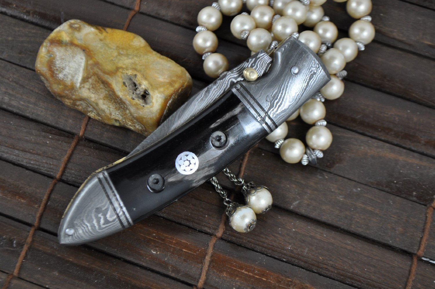 Perkin Knives - Handmade Damascus Pocket Knife - Hunting Knife Foldable …