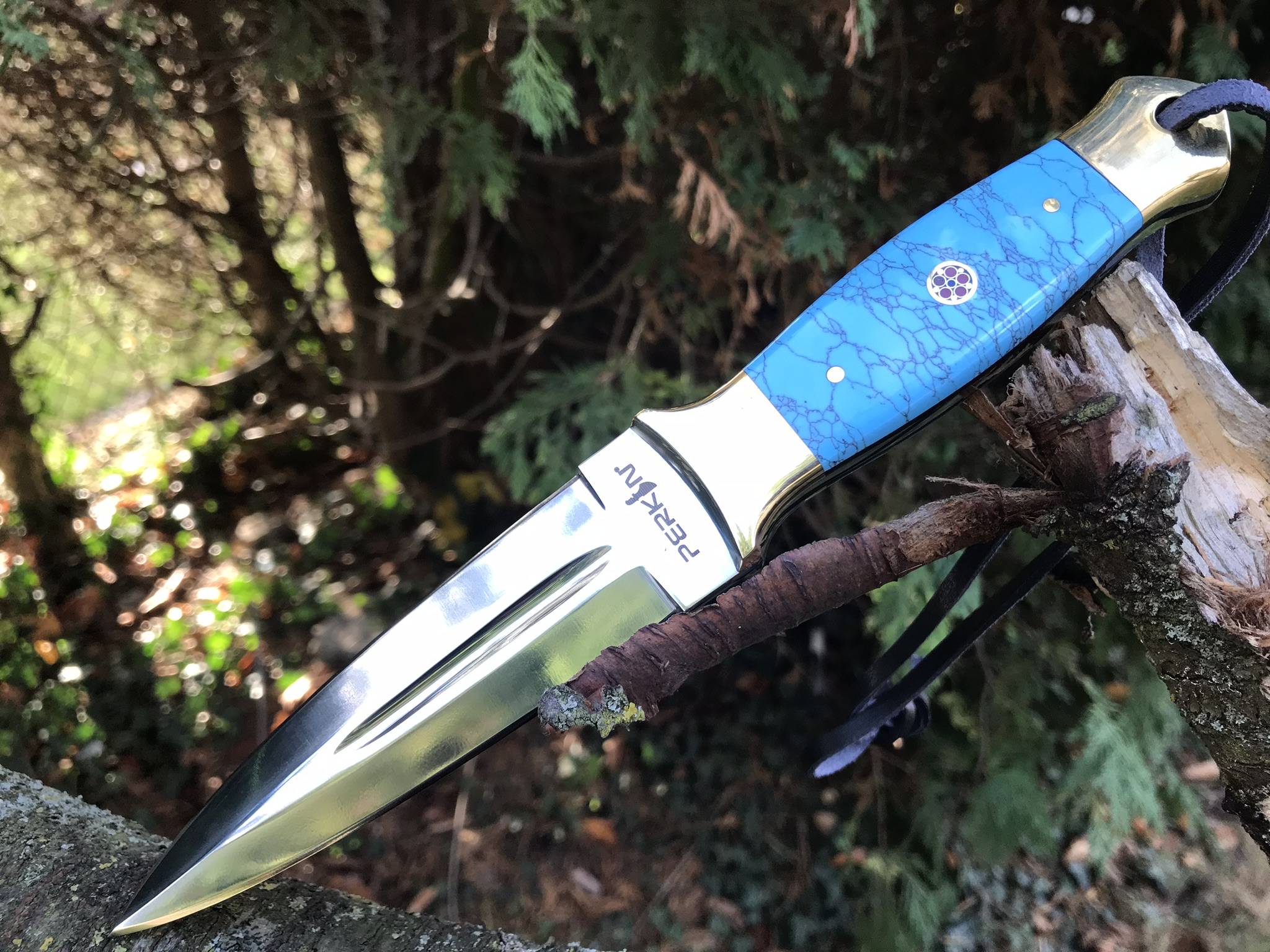 Hunting knife fixed blade with leather sheath handmade