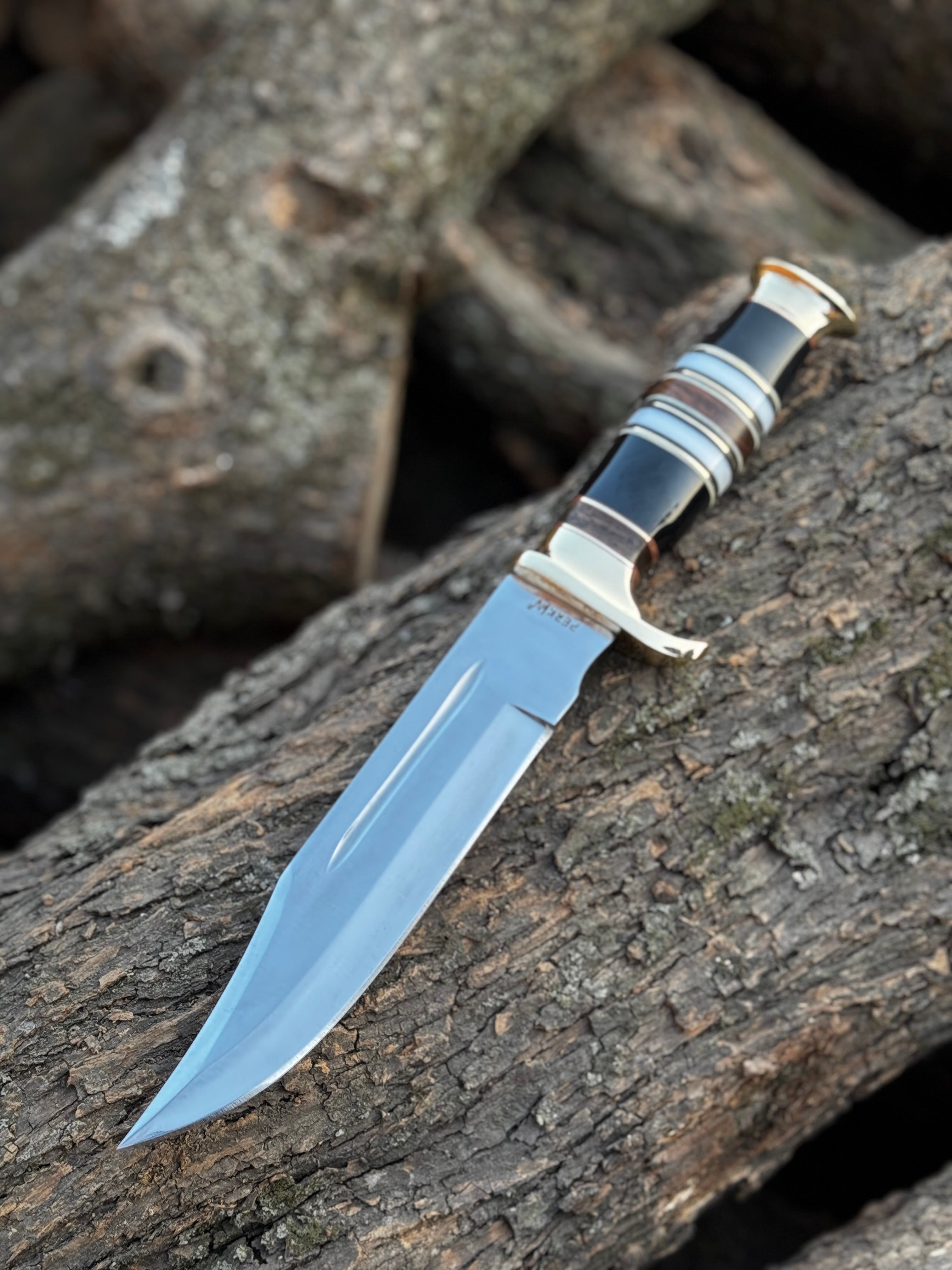 Handmade Hunting Knife Bowie Knife with Leather Sheath