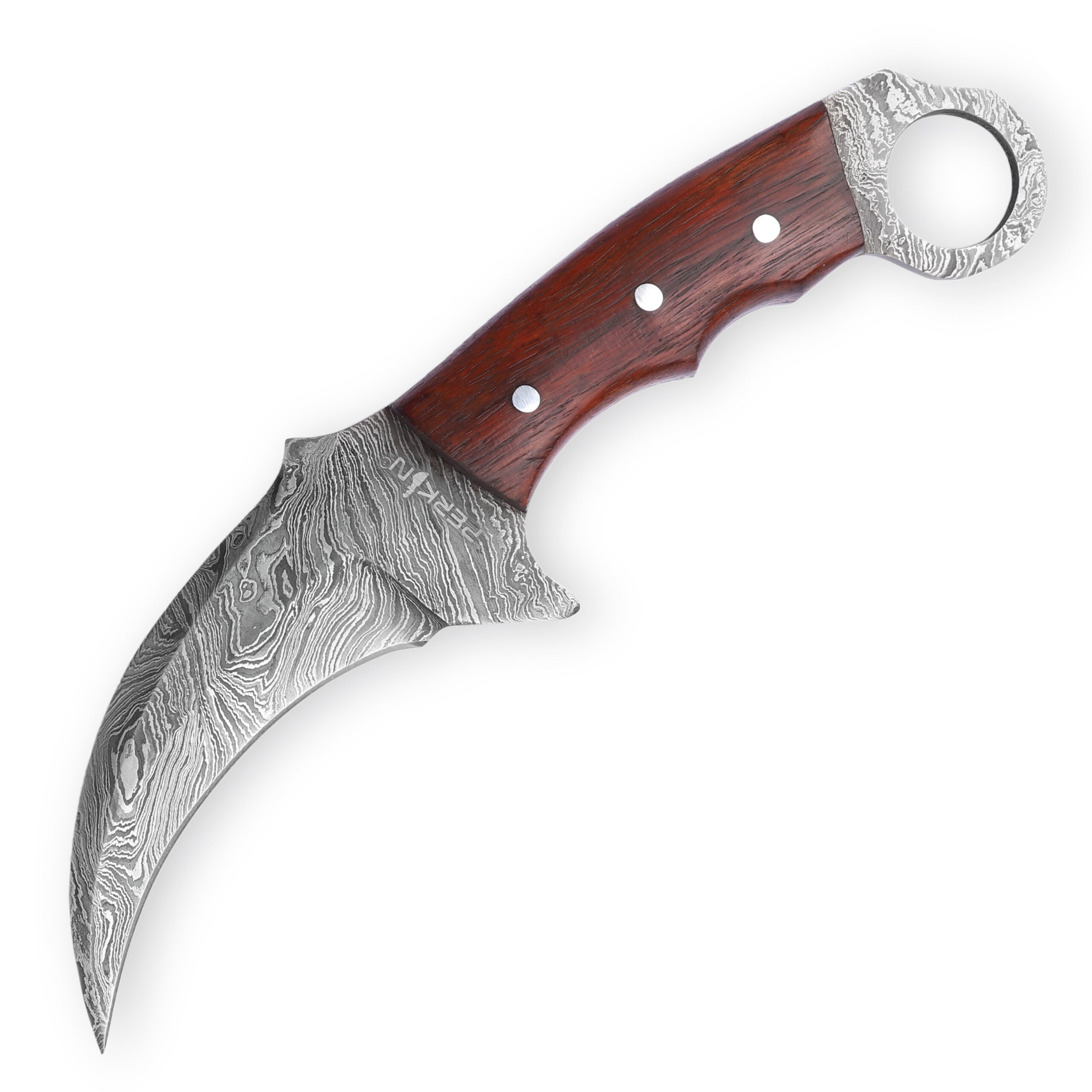 Perkin Knives Fixed Blade Damascus Steel Hunting Knife Karambit Knife KT101