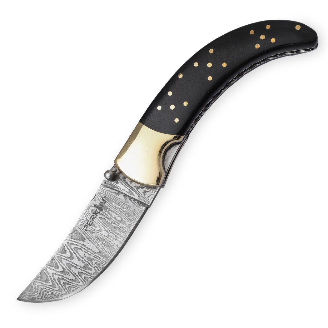 Perkin Damascus Pocket knife with Pocket clip Stainless Damascus Steel Folding Knife SDF203