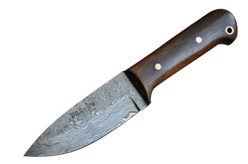 Custom Handmade Damascus Hunting Knife with Sheath and Sharpener