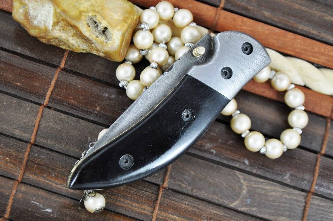 Handmade Damascus Folding Knife - Pocket Knife with Liner Lock
