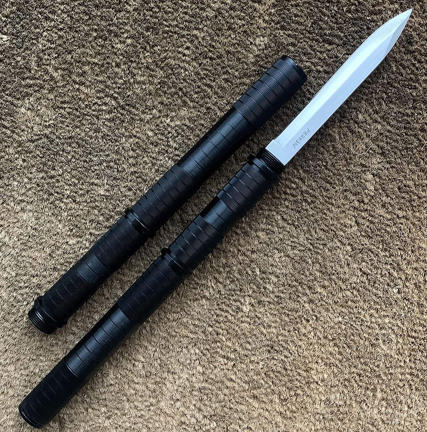 Perkin Fixed Blade Knives Fighting Knife Hunting Knives Survival Knife SHK (Black)