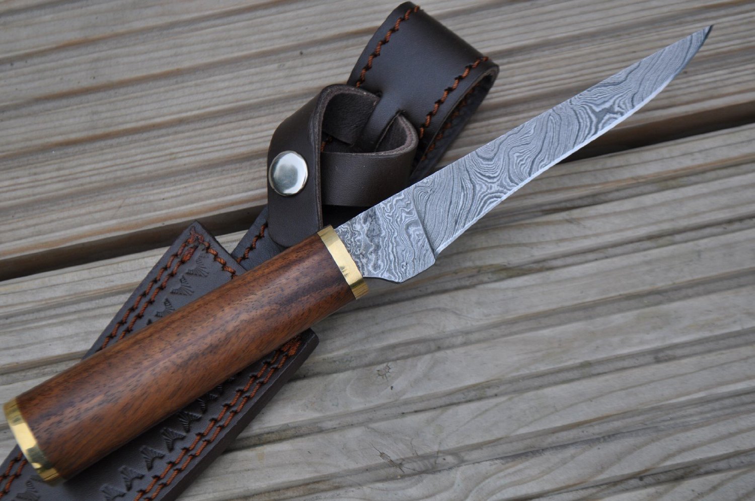 Perkin Knives - Custom Handmade Damascus Hunting Knife - Beautiful Boning Knife AR1005BN
