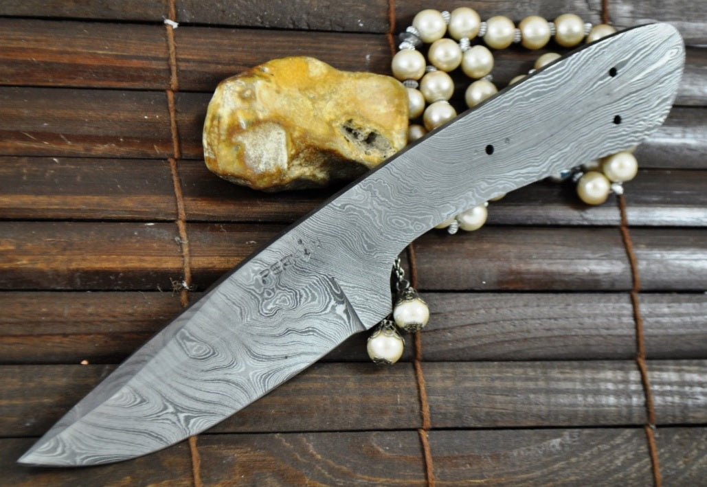Damascus Steel Blank Blade For Hunting Knife