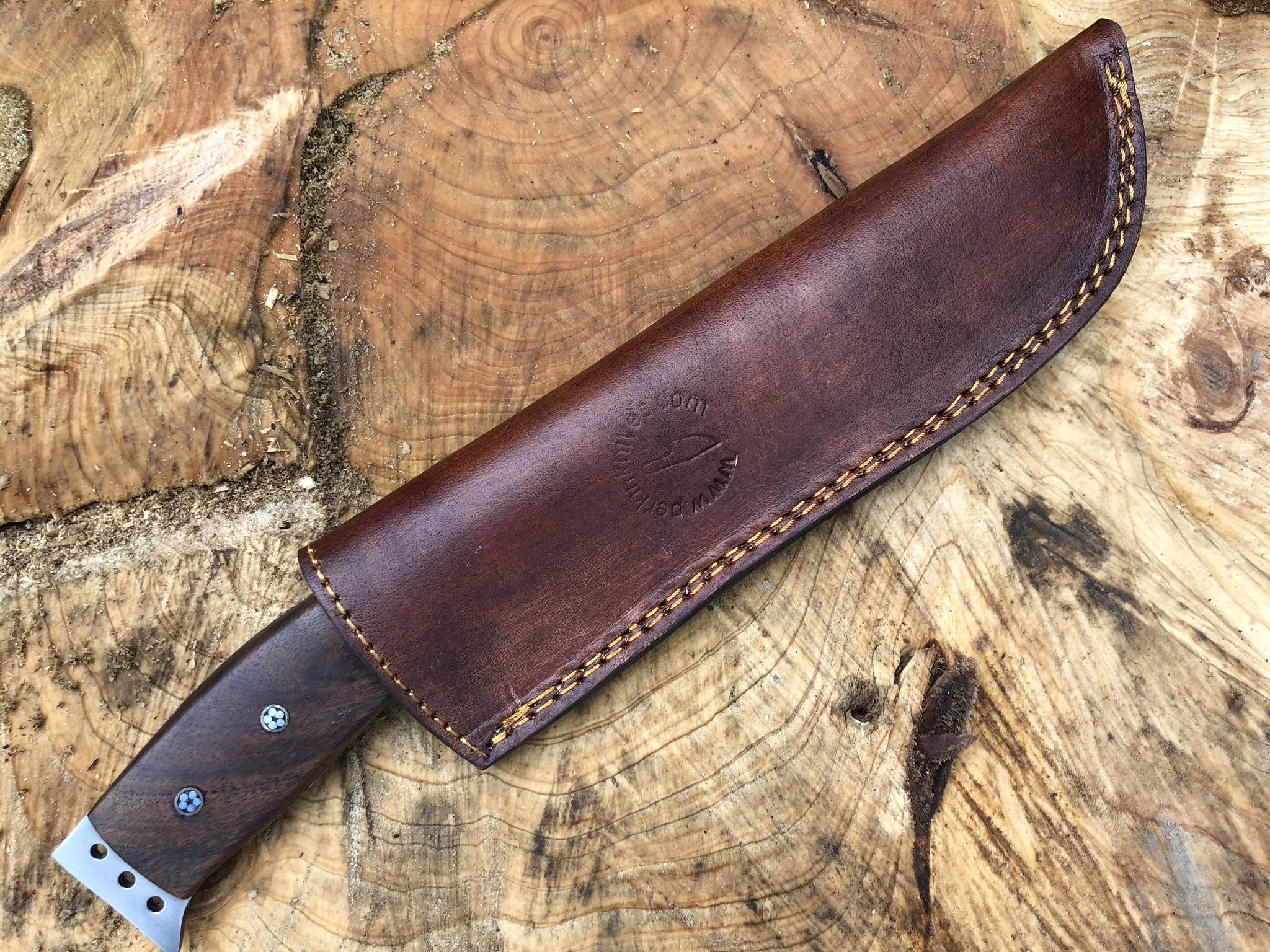 Handmade Hunting Knife with Leather Sheath