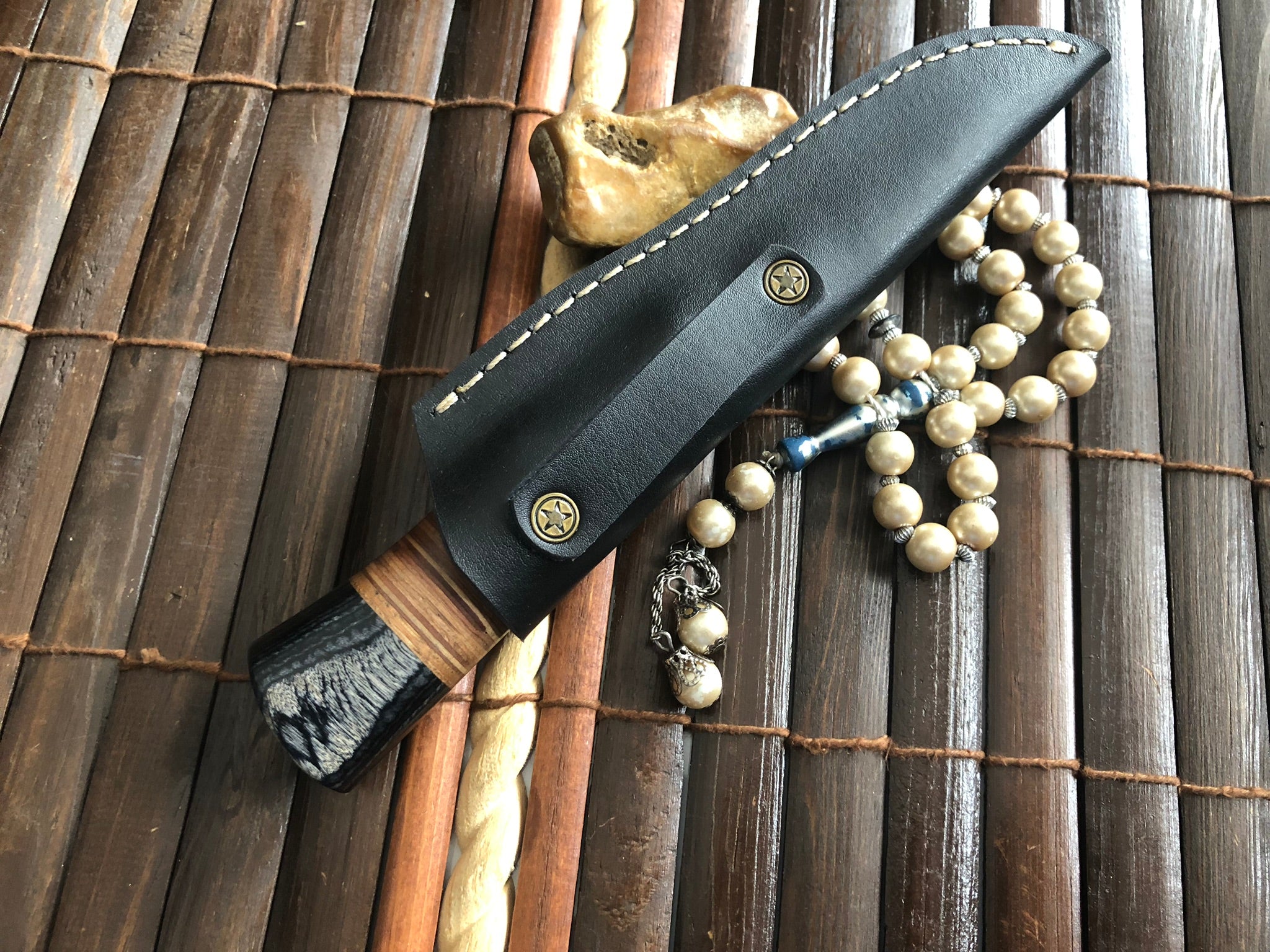 Handmade Knife Damascus Steel Hunting Knife with Sheath SK1900 Fix Blade Knife