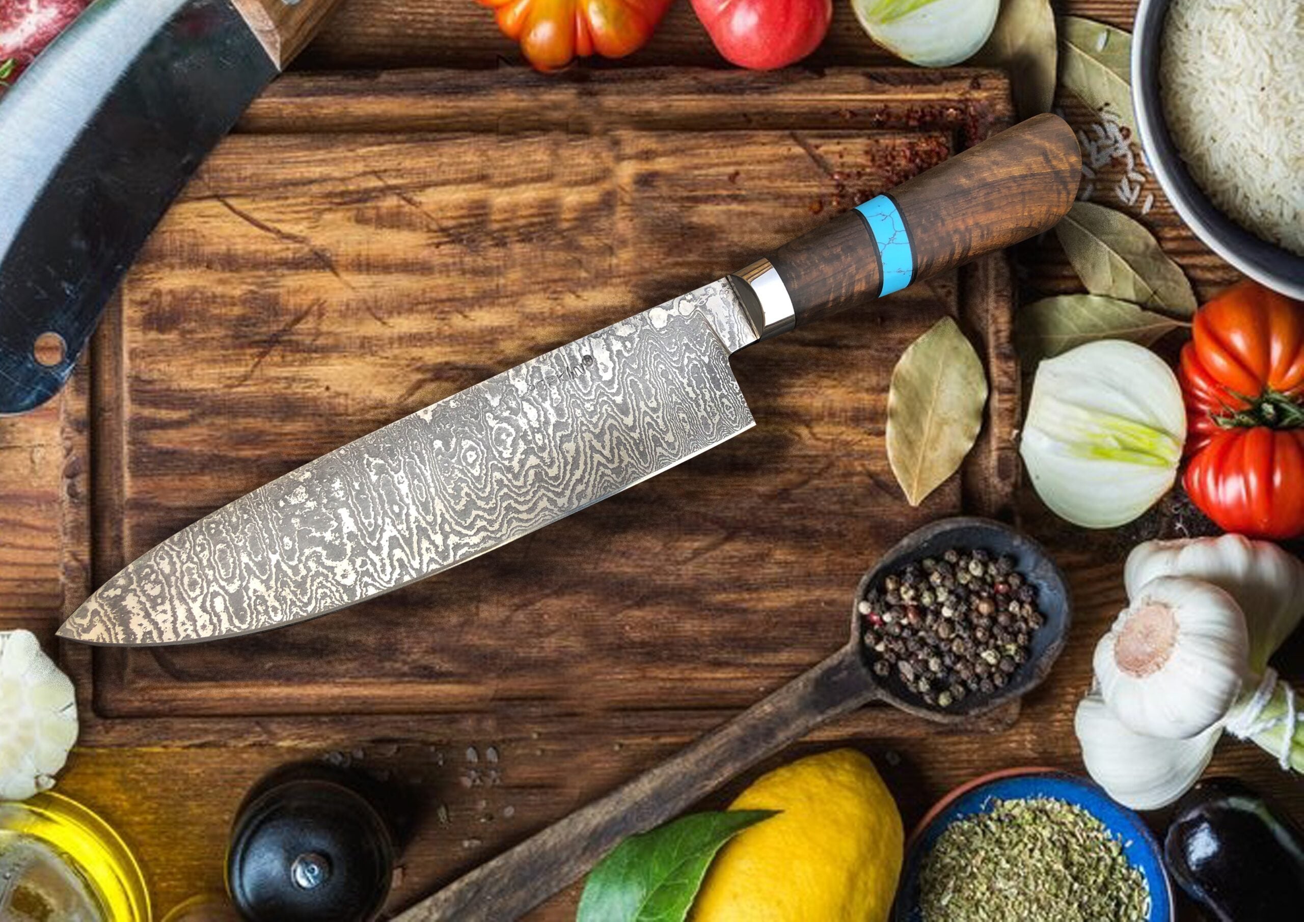 12.5 Inches Full Tang  Damascus Steel Chef Knife