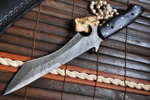 Handmade Bowie Knife - Full tang, Root & Damascus Steel - WH-HT