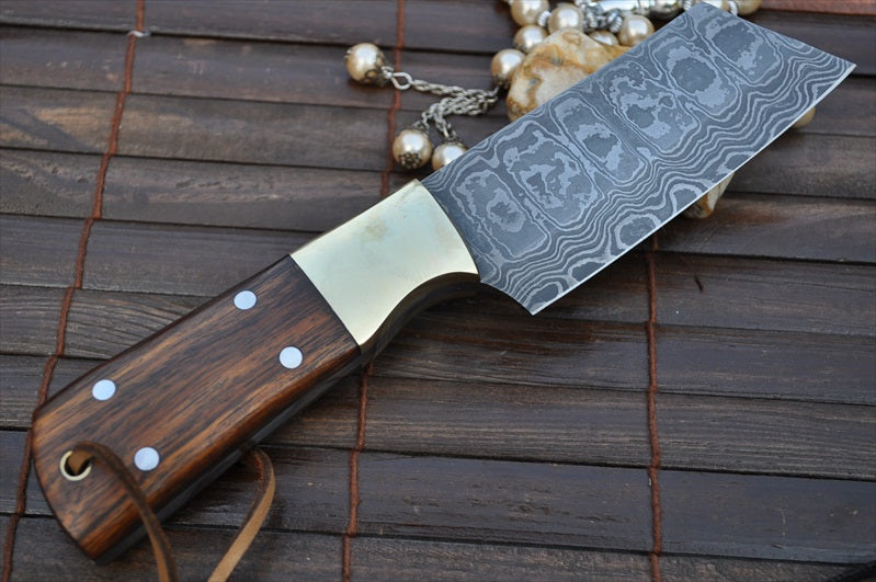 Custom Handmade Damascus Chef Knife with Walnut Handle