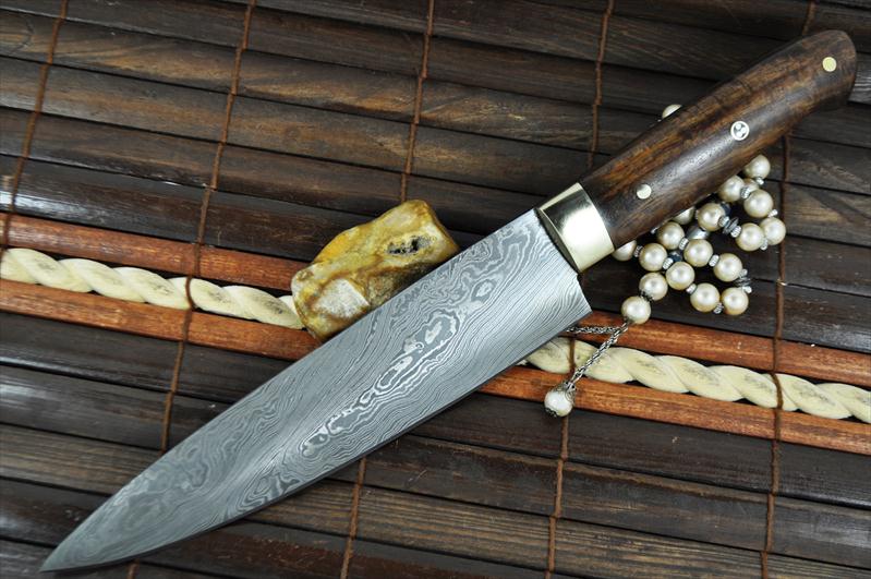 Custom Made Damascus Steel Chef Knife