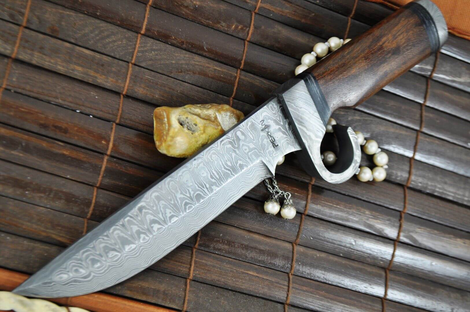 Custom Made Damascus Hunting/Survival Knife - Prototype