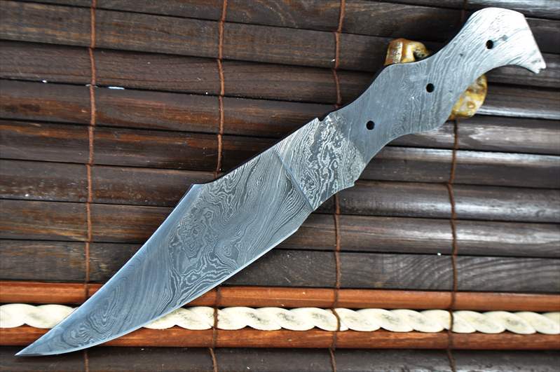 Custom Made Hand Forged Damascus Blank Blade - 11.5 Inches