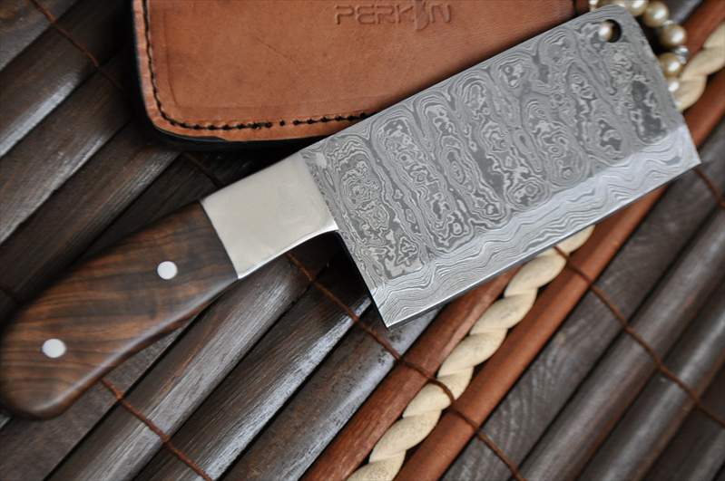 Handmade Chef knife with 2.5 inch wide Damascus steel blade